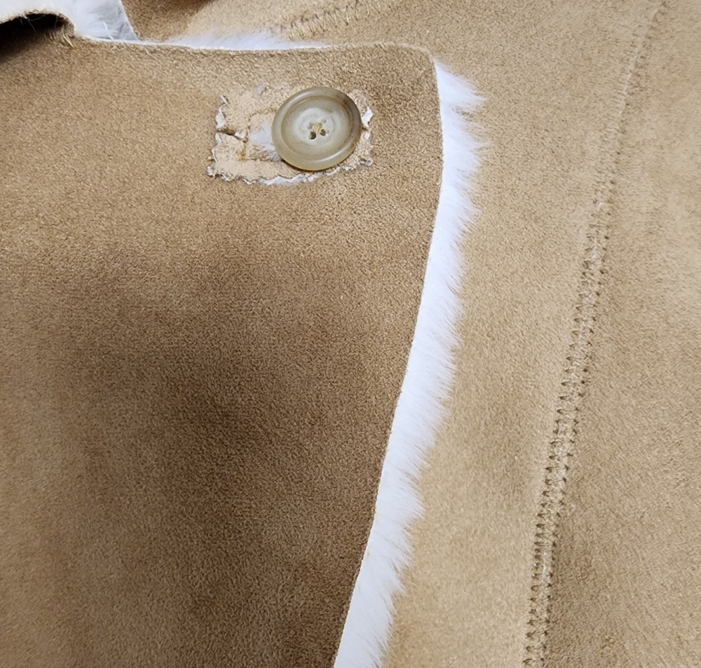 LOFT Faux Suede Faux Fur Coat Women's Size 6 - Picture 3 of 13
